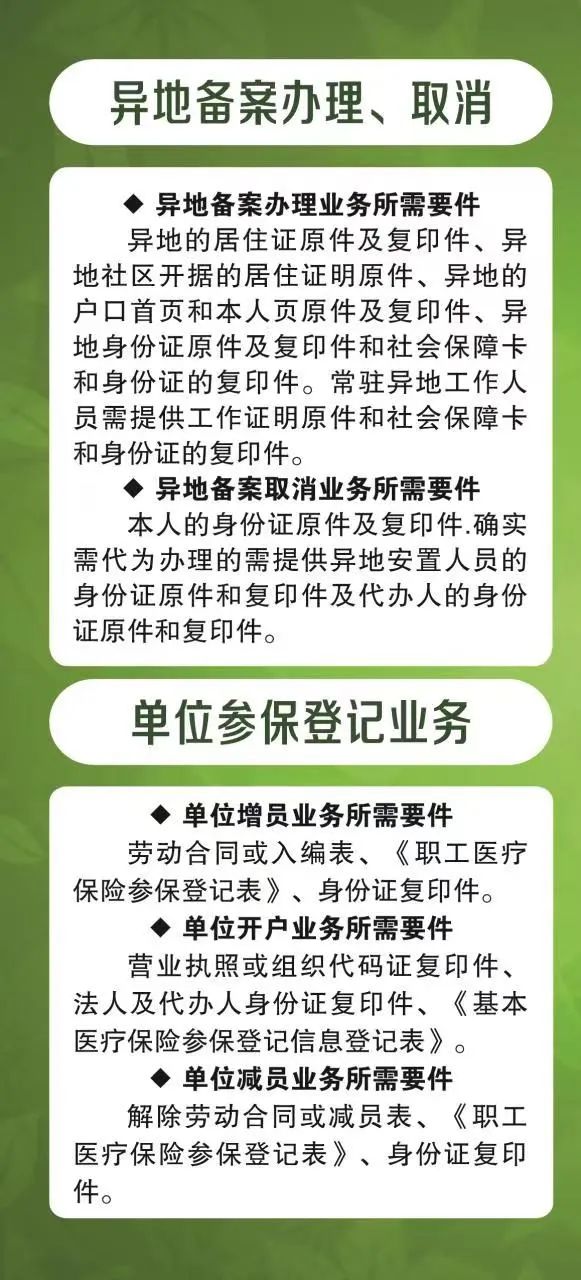 退休人员医保关系备案