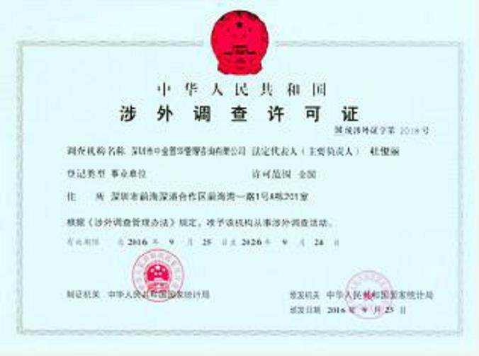 涉外调查项目备案