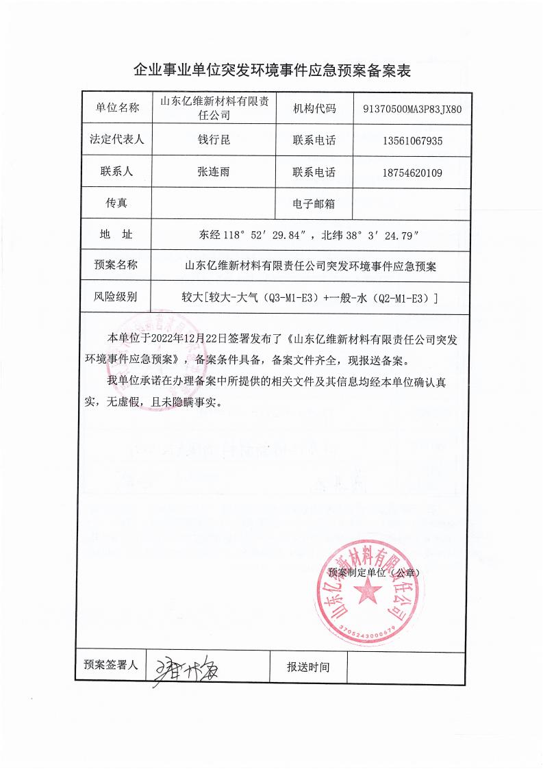 环境风险应急预案备案登记