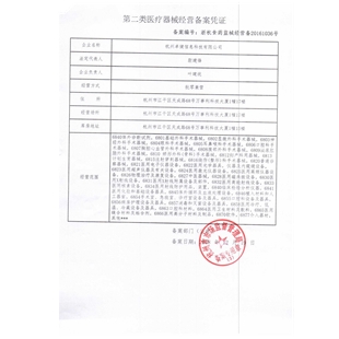 第二类备案凭证经营范围
