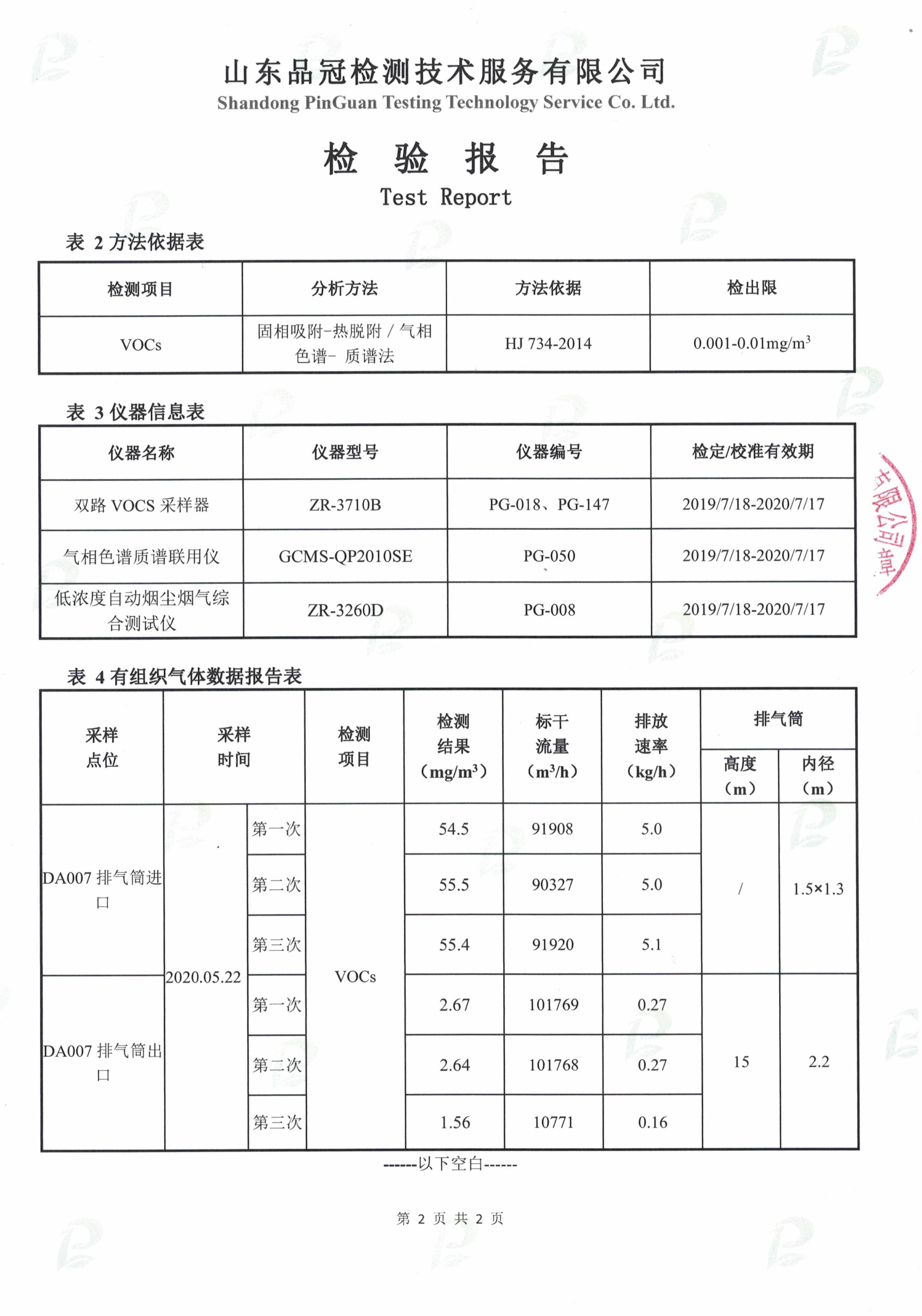 废气在线监测设备备案表