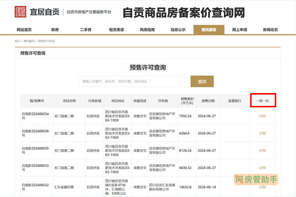铂翠湾花园销售价格备案表