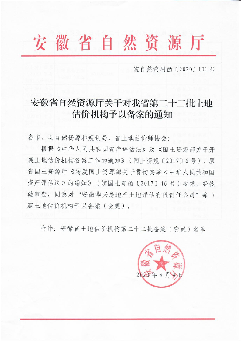 土地估价备案号已生成