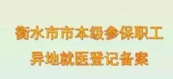 衡水异地就医医保怎么备案