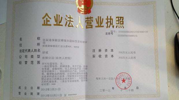 营业执照备案范围