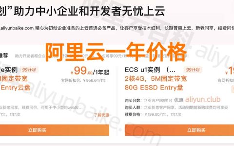 阿里云服务器套装多少钱