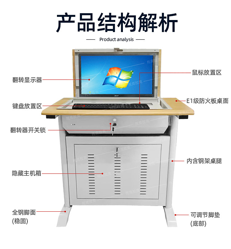 屏风办公桌电脑主机