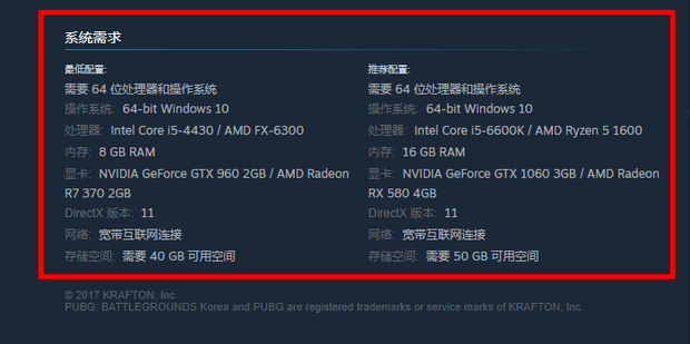 绝地求生入门级主机配置
