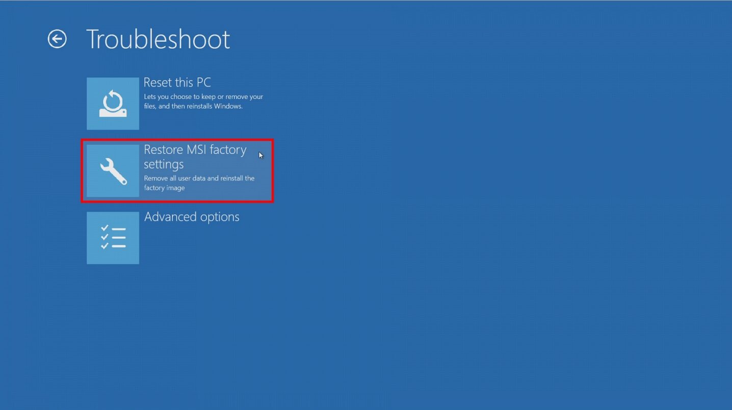 msi主机怎么恢复出厂系统