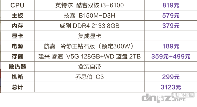 3000元办公电脑主机
