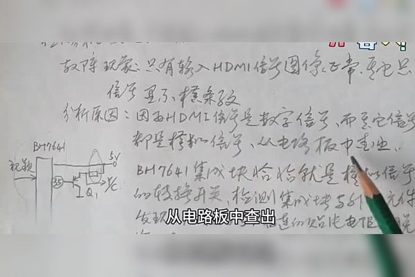 电视连接主机后有横纹