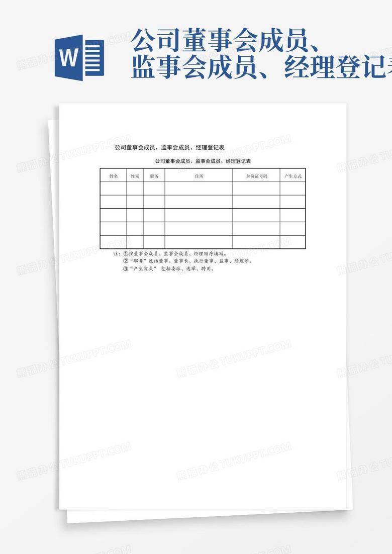 董事备案资料清单